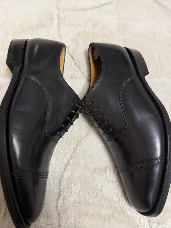 $1,100 Crockett Jones Peal Brooks Brothers Black Cap-Toe Oxford Shoes 9.5 10.5 main image 11
